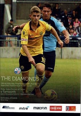 AFC Rushden & Diamonds v Tamworth Official Matchday Programme 2018/2019 - 31st August 2018