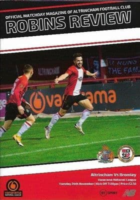 Altrincham v Bromley Digital Printed Matchday Programme 2020/2021 - 24th November 2020