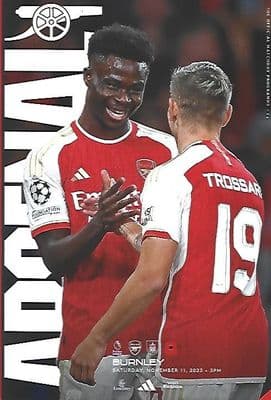 Arsenal v Burnley Official Premier League Matchday Programme 23/24 - 11th November 2023