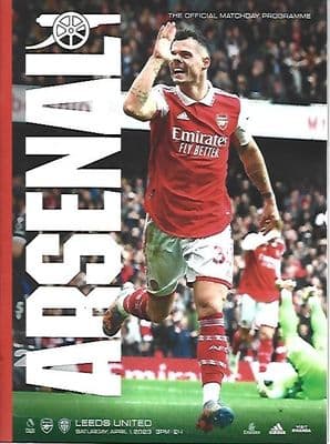 Arsenal v Leeds United Official Matchday Programme 2022/2023 - 1st April 2023