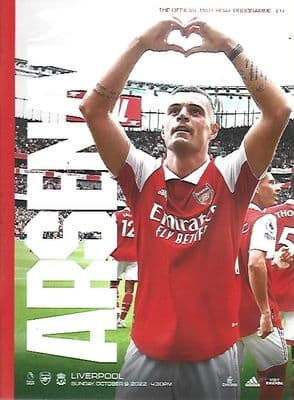 Arsenal v Liverpool Official Matchday Programme 2022/2023 - 9th October 2022