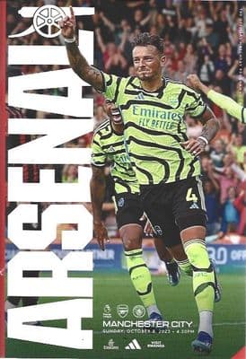 Arsenal v Manchester City Official Premier League Matchday Programme 23/24 - 8th October 2023