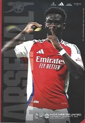 Arsenal v Manchester United Official Matchday Programme 2024/25 - 4th December 2024