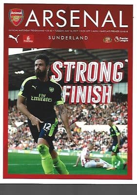 Arsenal v Sunderland Official Matchday Programme - 16th May 2017