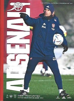 Arsenal v West Ham United Official Matchday Programme 2022/2023 - 26th December 2022