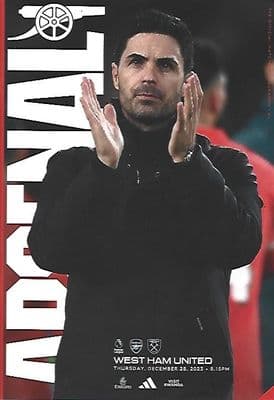 Arsenal v West Ham United Official Premier League Matchday Programme 23/24 - 28th December 2023
