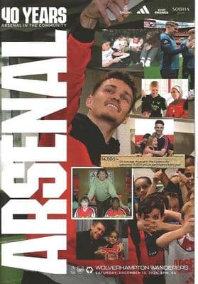 Arsenal v Wolverhampton Wanderers Official Matchday Programme 2025/26 - 13th December 2025