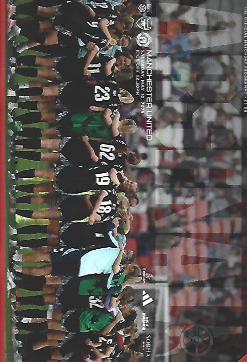Arsenal Women v Manchester United Women Official Matchday Programme 2024/25 - 10th May 2025