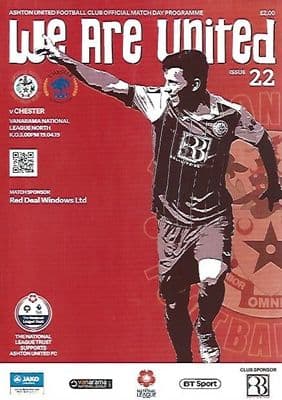 Ashton United v Chester 19th April 2019 Official Matchday Programme