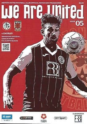 Ashton United v Chorley 8th September 2018 Official Matchday Programme