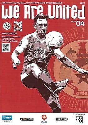 Ashton United v Darlington 27th August 2018 Official Matchday Programme