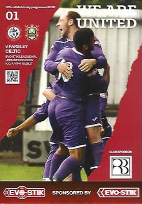 Ashton United v Farsley Celtic Evo-Stik Premier Division 2017/2018  Programme 15th August 2017