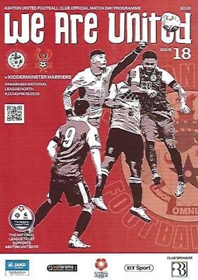 Ashton United v Kidderminster Harriers 26th February 2019 Official Matchday Programme