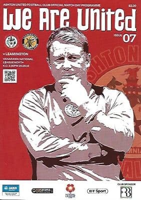 Ashton United v Leamington 29th September 2018 Official Matchday Programme