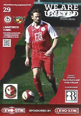 Ashton United v Nantwich Town Official Matchday Programme 2017/18 21st April 2018