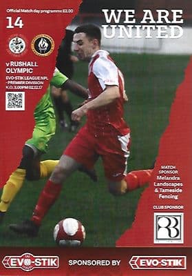 Ashton United v Rushall Olympic Official Matchday Programme 2017/18 2nd December 2017
