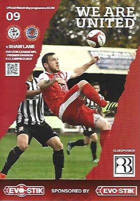 Ashton United v Shaw Lane Evo-Stik Premier Division 17/18 Programme 21/10/2017