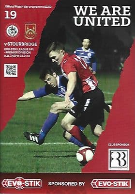 Ashton United v Stourbridge Official Matchday Programme 2017/18 23rd January 2018