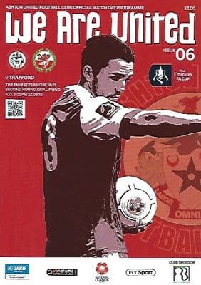 Ashton United v Trafford 22nd September 2018 FA Cup Official Matchday Programme