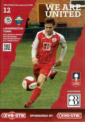 Ashton United v Warrington Town FA Trophy 2017/18 Official Matchday Programme 14th November 2017