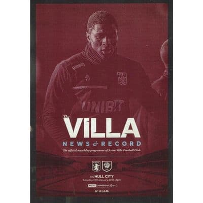 Aston Villa v Hull Official Matchday Programme 2018/2019 - 19th January 2019