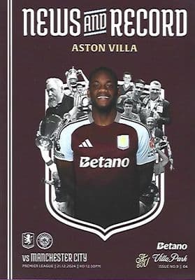 Aston Villa v Manchester City Official Matchday Programme 2024/25 - 21st December 2024