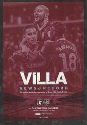 Aston Villa v QPR Official Matchday Programme 2018/2019 - 1st January 2019