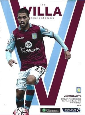 Aston Villa v Swansea City Premier League 2015/2016 Programme 24th October 2015