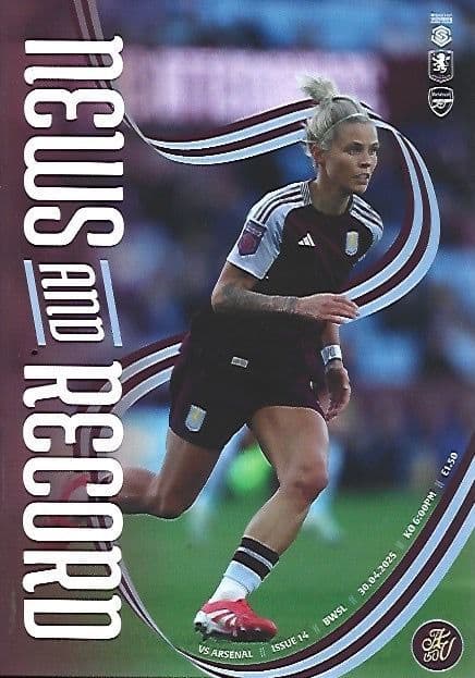Aston Villa Women v Arsenal Women Official Matchday Programme 2024/25 - 30th April 2025