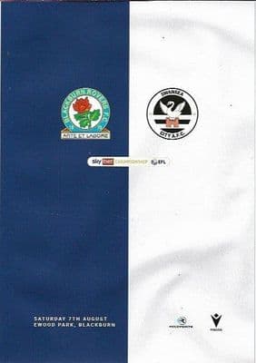 Blackburn v Swansea Digital Printed Matchday Programme 2021/2022 - 7th August 2021