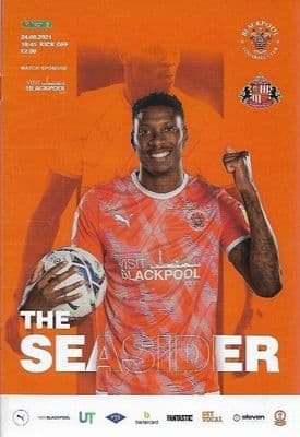 Blackpool v Sunderland Official Carabao Cup Matchday Programme 2021/2022 - 24th August 2021