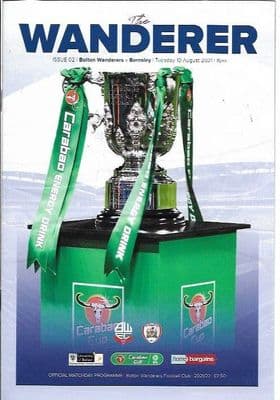 Bolton v Barnsley Carabao Cup Official Matchday Programme 2021/2022 - 10th August 2021