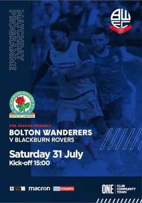 Bolton v Blackburn Pre-Season Friendly Digital Printed Matchday Programme 2021/2022 - 31st July 2021