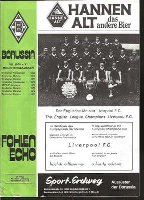 Borussia Monchengladbach v Liverpool 29th March 1978 European Cup Semi Final Matchday Programme