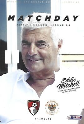 Bournemouth v Blackpool 14th Septembr 2013 Official Matchday Programme 2013/2014