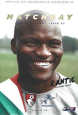 Bournemouth v Millwall 5th October 2013 Official Matchday Programme 2013/2014