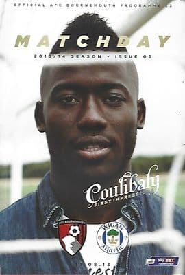 Bournemouth v Wigan 17th August 2013 Official Matchday Programme 2013/2014
