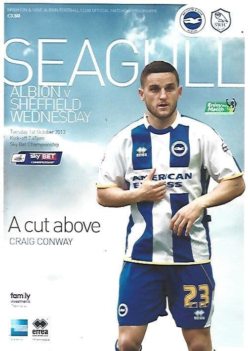 Brighton & Hove Albion v Sheffield Wednesday 1st October 2013 Official ...