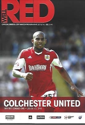 Bristol City v Colchester United 28th September 2013 Official Matchday Programme 2013/2014