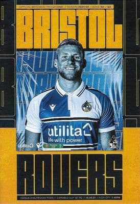 Bristol Rovers v Cheltenham Carabao Cup Official Matchday Programme 2021/2022 - 10th August 2021