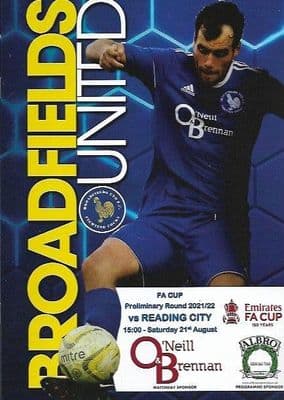 Broadfields United v Reading City FA Cup Official Matchday Programme 2021/2022 - 21st August 2021