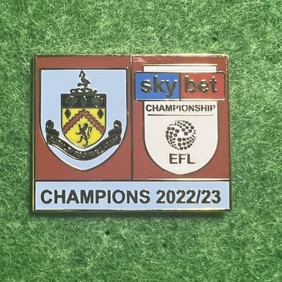 Burnley 2022/2023 Sky Bet Championship Champions Claret & Light Blue Enamel Pin Badge