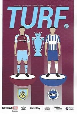 Burnley v Brighton 14th August 2021 Official Matchday Programme 2021/2022