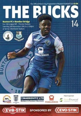 Buxton v Bamber Bridge Official Matchday Programme 2018/2019 - 24th November 2018