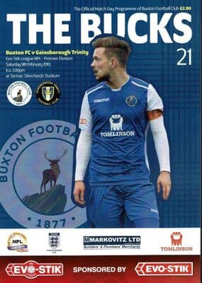 Buxton v Gainsborough Trinity Official Matchday Programme 2018/2019 - 9th February 2019