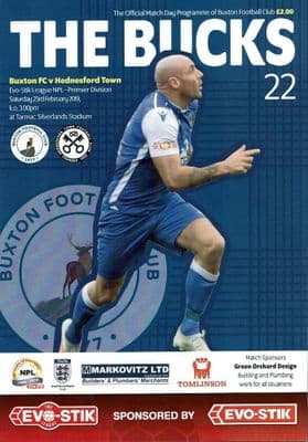 Buxton v Hednesford Town Official Matchday Programme 2018/2019 - 23rd February 2019