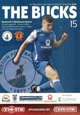 Buxton v Mickleover Sports Official Matchday Programme 2018/2019 - 8th December 2018