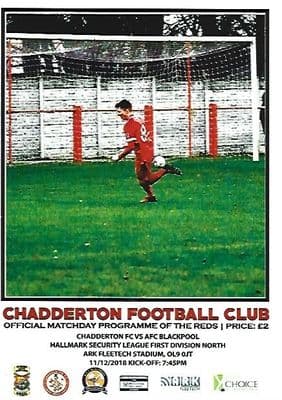 Chadderton v AFC Blackpool 11th December 2018 Official Matchday Programme 2018/2019
