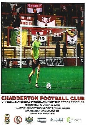 Chadderton v AFC Darwen 5th January 2019 Official Matchday Programme 2018/2019