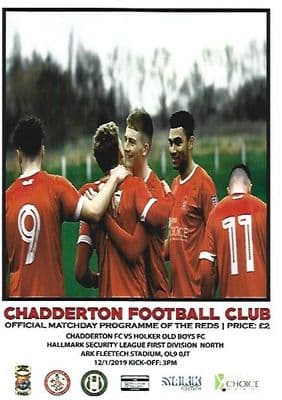 Chadderton v Holker Old Boys 12th January 2019 Official Matchday Programme 2018/2019